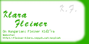 klara fleiner business card